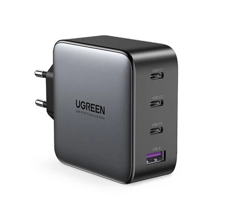 UGREEN CD226 fali töltő, USB QC3.0, 3x USB-C, 100 W, PD (fekete)