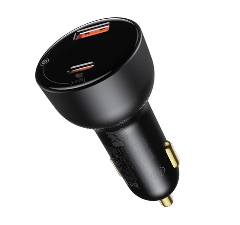 Baseus Superme autós töltő, USB, USB-C, 100 W (fekete)