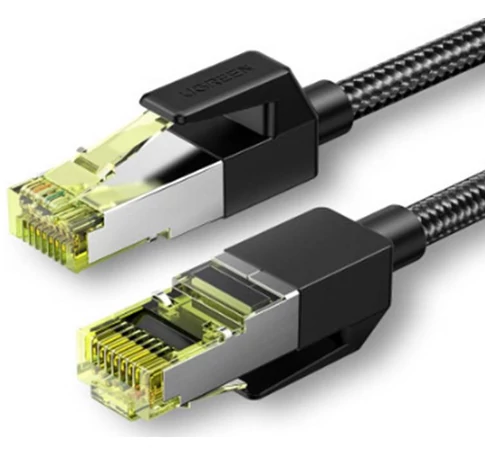 UGREEN NW150 Fonott hálózati kábel, Ethernet RJ45, Cat.7, F/FTP, 1.5m (fekete)