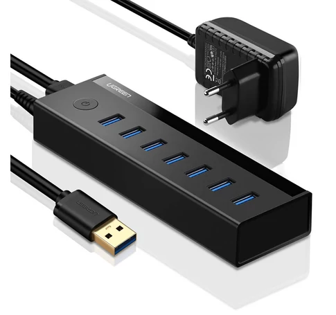 UGREEN US219 7 az 1-ben  USB hub, 7x USB 3.0 (fekete)