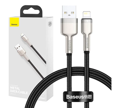 Baseus Cafule USB-Lightning kábel, 2,4A, 0,25 m (fekete)
