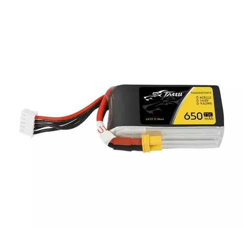 Tattu akkumulátor 650mAh 14.8V 75C 4S1P XT30