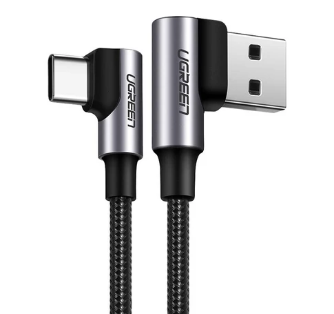 USB-USB-C kábel, ferde UGREEN US176, 3A, 2m (fekete)