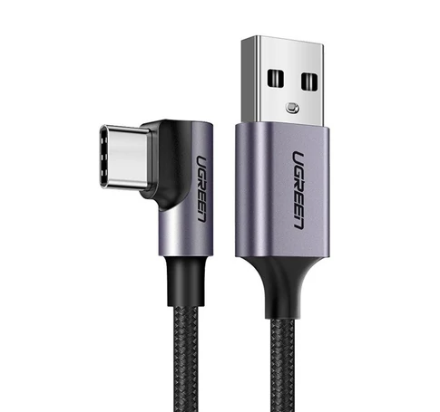 UGREEN US284 USB és USB-C közötti ferde kábel, 3A , 2m (fekete)