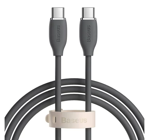 USB-C -kábel a USB-C Baseus Jelly, 100W, 1,2m (fekete)