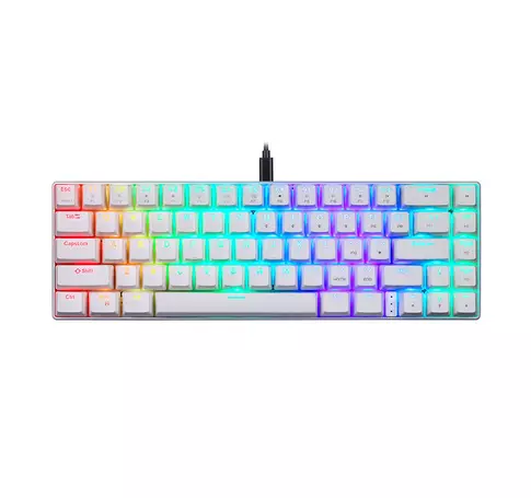 Klawiatura mechaniczna Motospeed CK67 RGB (biała)