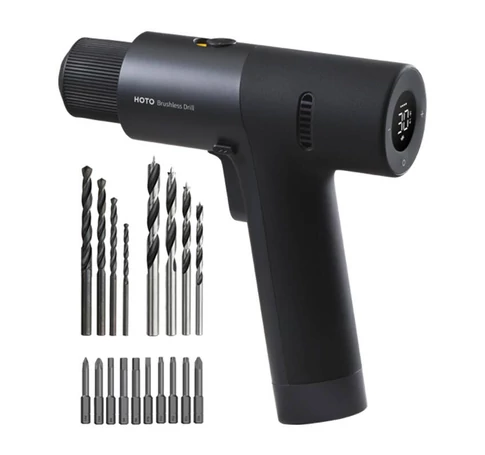 Kefe nélküli fúrógép HOTO QWLDZ001, 12V