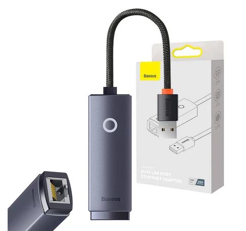 Baseus Lite sorozatú USB RJ45-csatlakozó hálózati adapter, 100 Mbps (shürke)