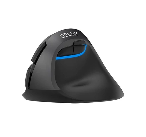 Vezeték nélküli függőleges egér Delux M618Mini DB BT+2.4G 2400DPI (fekete)