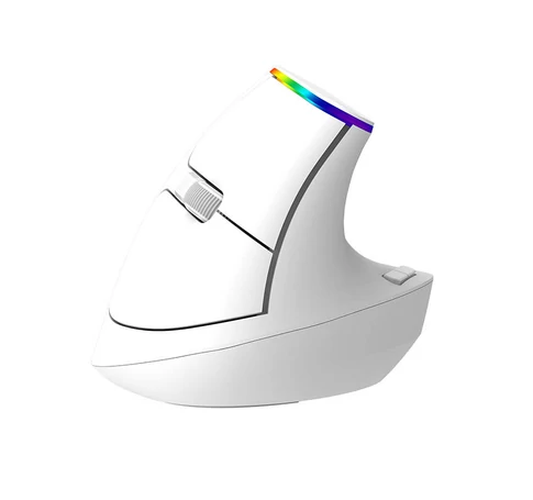 Vezeték nélküli függőleges egér Delux M618C 2.4G 1600DPI RGB (fehér)