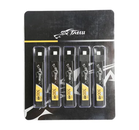 Tattu LiPo 300mAh 3.8V 75C 1S1P HV BT2.0.5 battery (5pcs)