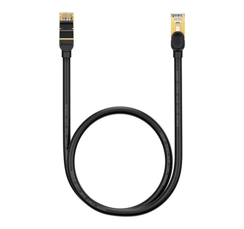 Baseus Ethernet RJ45 hálózati kábel, 10Gbps, 0,5m (fekete)