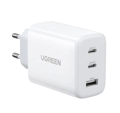 UGREEN CD275 hálózati töltő, 2x USB-C, 1x USB, 65W (fehér)
