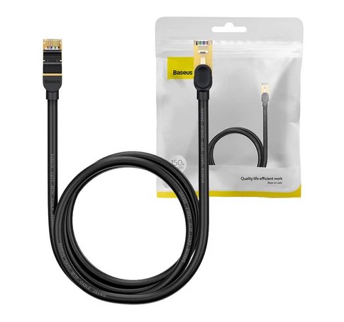 Baseus Ethernet RJ45 hálózati kábel, 10Gbps, 1,5m (fekete)