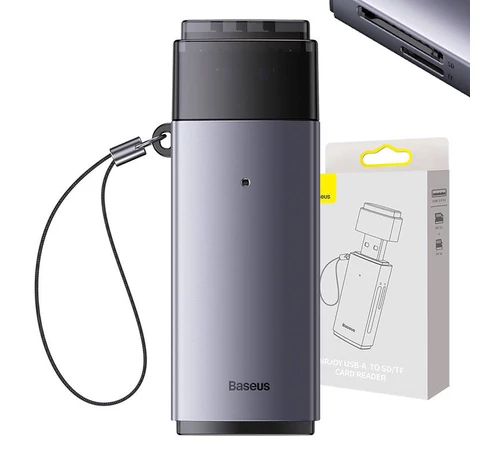 Baseus Lite Series SD/TF memóriakártya olvasó, USB (szürke)