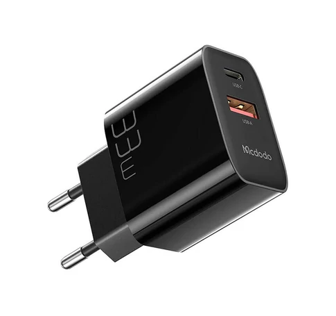Wall charger Mcdodo CH-0922 USB + USB-C, 33W + USB-C cable (black)