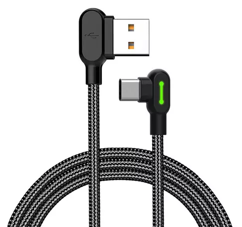 Kábel USB-USB-C szögű Mcdodo CA-5282 LED, 1,8 m (fekete)