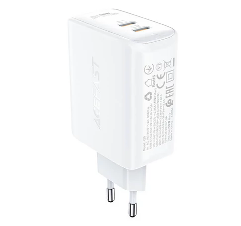 Wall charger Acefast A29 PD50W GAN, 2x USB, 50W (white)
