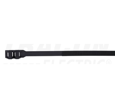 PA12 kábelkötegelő, UV-álló, fekete  132×9mm, D=4-27mm, PA12