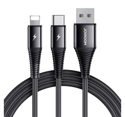 Kabel USB Joyroom S-1230G12 2w1 USB-C / Lightning 3A 1.2m (czarny)