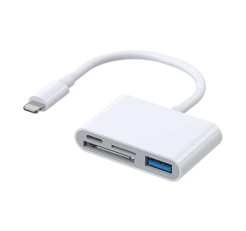 Lightning to USB OTG adapter Joyroom S-H142 SD card reader, microSD (white)