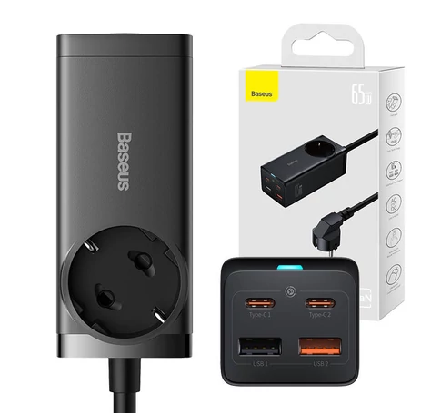 Baseus GaN3 Pro wave ezen / elosztó 2xUSB + 2xUSB-C + AC, 65W