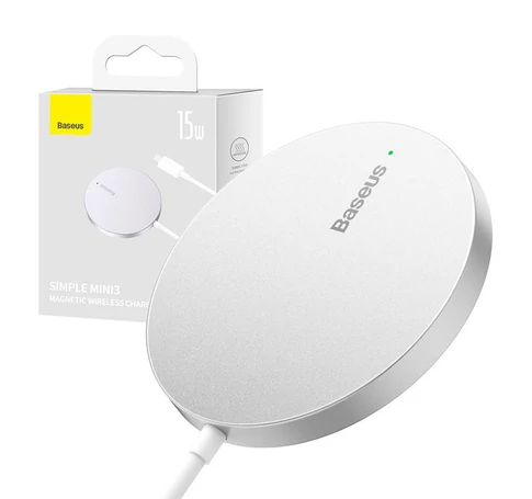 Baseus Simple Mini 3 Mágneses vezeték nélküli töltő, 15W (ezüst)