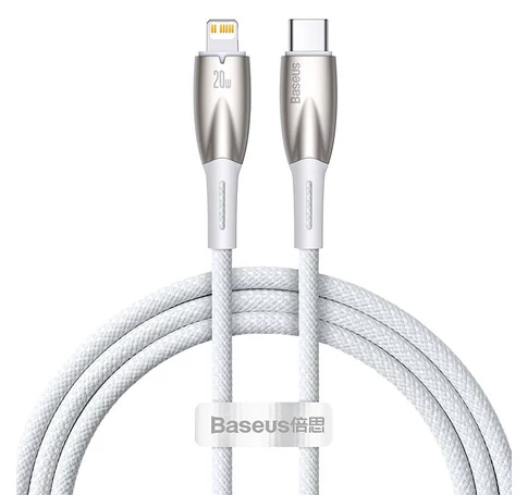 USB-C kábel Lightning Baseus Glimmer sorozat, 20 W, 1 m (fehr)