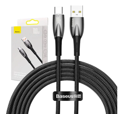 USB-kábel USB-C Baseus Glimmerhez, 100 W, 2 m (fekete)