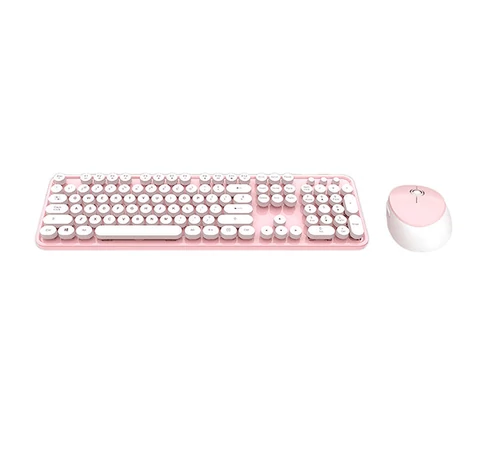 Wireless keyboard + mouse set MOFII Sweet 2.4G (White-Pink)