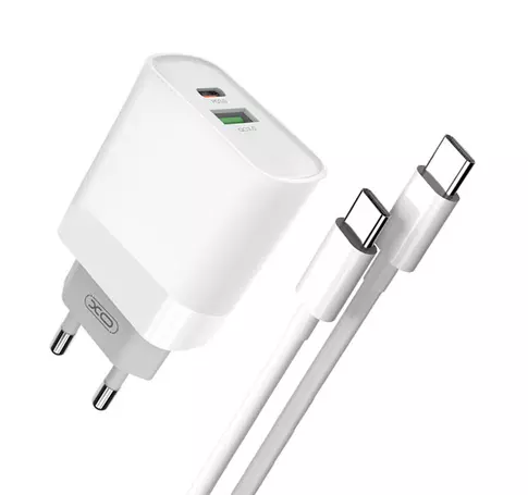 XO L64 fali töltő, USB + USB-C, 20 W (fehér)