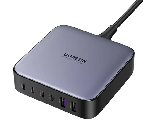 UGREEN 200 W-os hálózati töltő, 2xUSB-A, 4xUSB-C, GaN (fekete)