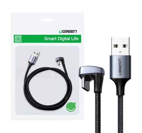 USB 2.0 A–C UGREEN US311 kábel, 1 m (fekete)