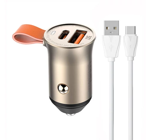 Ładowarka samochodowa LDNIO C509Q USB, USB-C 30W + kabel USB-C