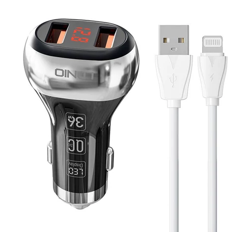 LDNIO C2 2USB Car charger + Lightning Cable