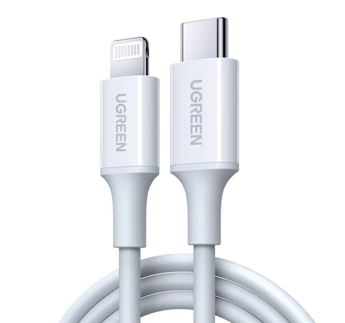 UGREEN USB-C-Lightning töltőkábel, PD 3A, 0,5 m (fehér)