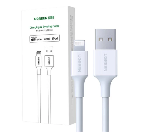 UGREEN US155 USB-Lightning kábel 2.4A, 0.5m (fehér)