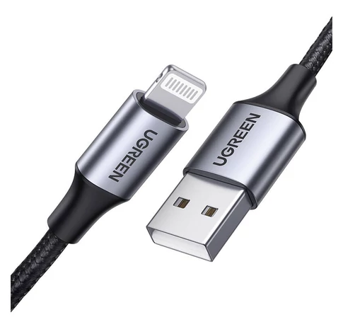 UGREEN Lightning - USB kábel, 2.4A, US199, 1.5m (fekete)