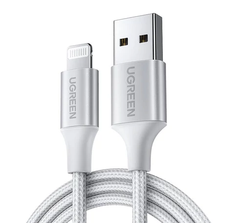 Kabel Lightning do USB UGREEN 2.4A US199, 2m (srebrny)