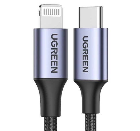 UGREEN PD 3A US304 Lightning USB-C kábel, 1.5m (black)