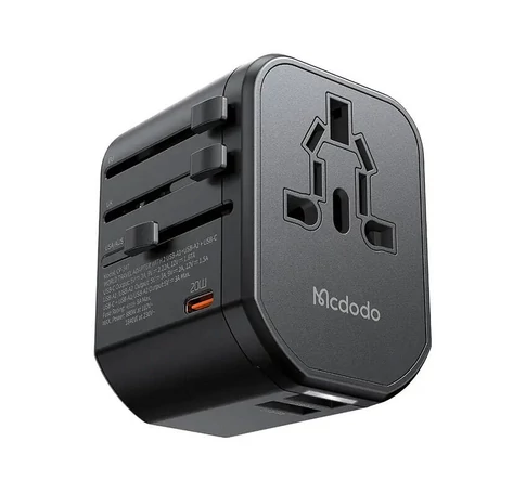 Universal wall charger Mcdodo EU/US/AU/UK CP-3471, PD 20W (black)