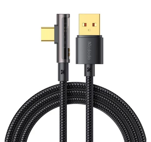 USB to USB-C Prism 90 degree cable Mcdodo CA-3380, 6A, 1.2m (black)