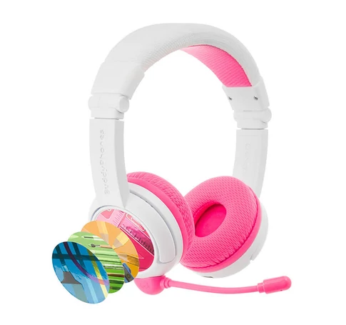 Vezeték nélküli fejhallgató gyerekeknek BuddyPhones School+ (pink)