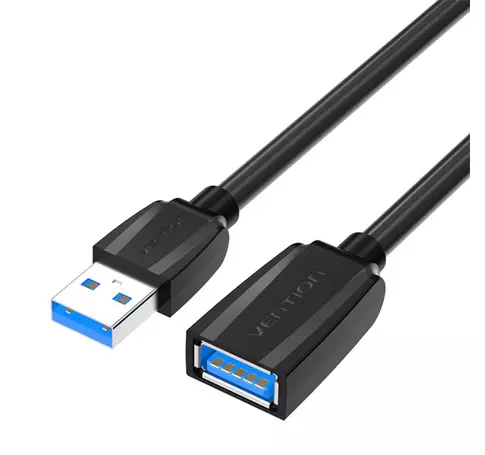 USB 3.0 hosszabbító kábel dugasz USB-aljzat Vention VAS-A45-B300 3m (fekete)