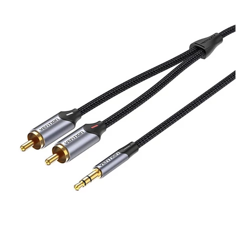 Cable Audio 2xRCA to 3.5mm Vention BCNBF 1m (grey)