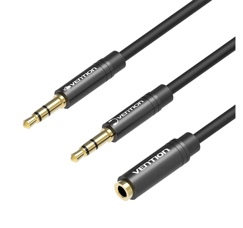 Cable Audio 2x 3.5mm Male to 3.5mm Female Vention BBOBY 0.3m (black)