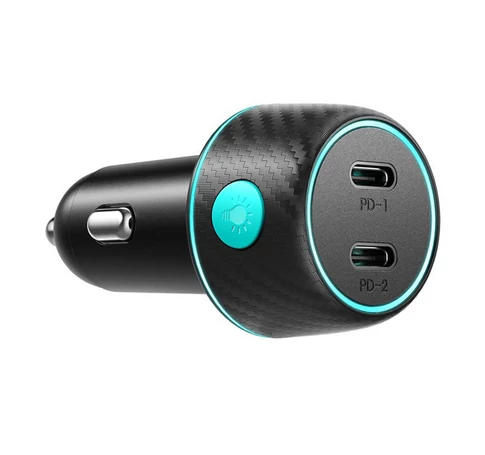 Ładowarka samochodowa Joyroom CCN02, 2x USB-C PD 70W (czarna)