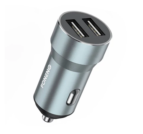 Ładowarka samochodowa Foneng C08, 2x USB, 2.4A (szara)