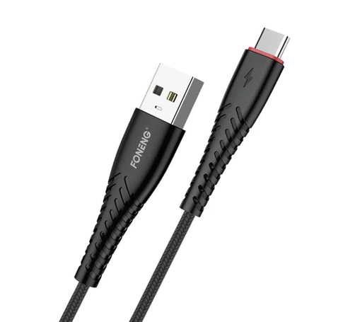 Foneng X15 USB to USB-C cable, 2.4A, 1.2m (black)