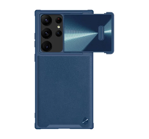 Etui Nillkin CamShield Leather do Samsung Galaxy S23 Ultra (niebieskie)